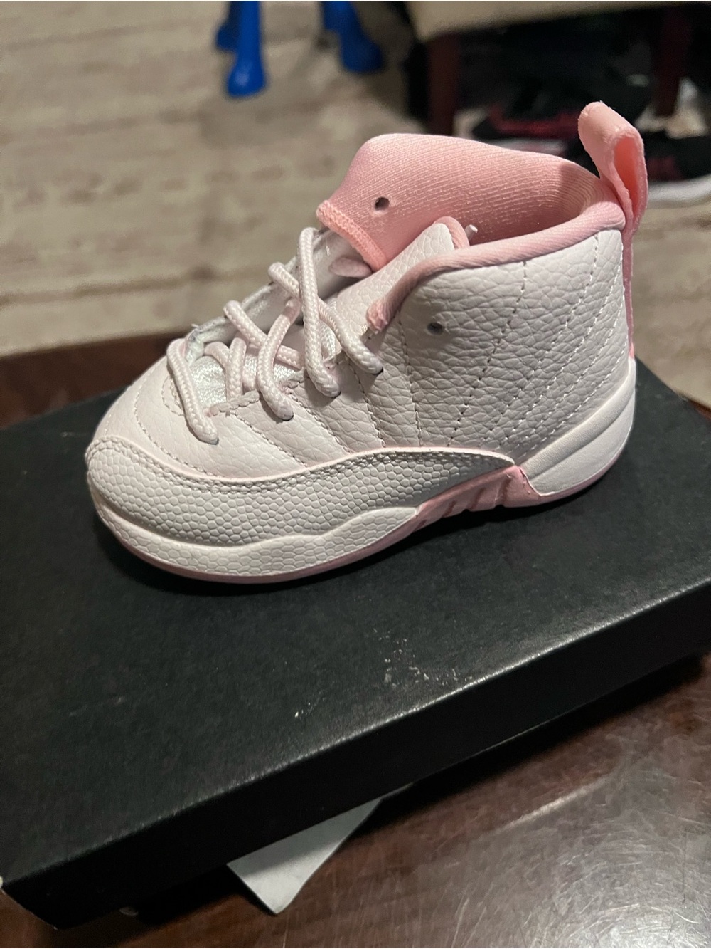Jordan Kids White and Light Pink High-Top Sneaker